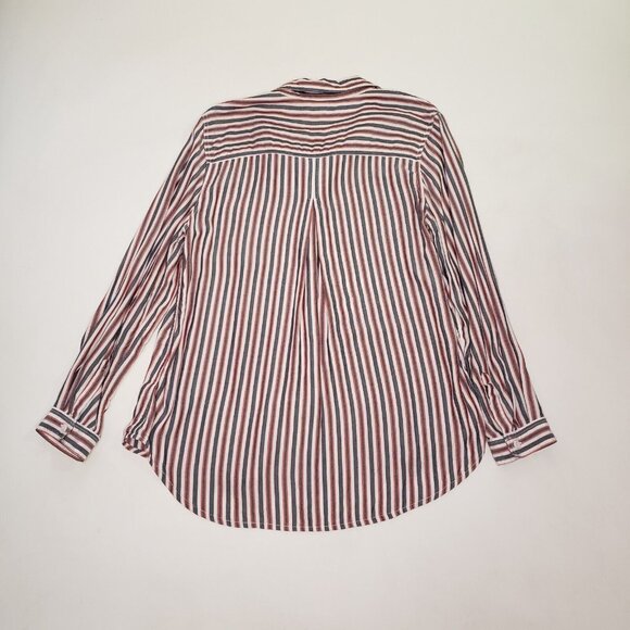 Beach Lunch Lounge Top Womens Large Red Grey White Striped Beachcore Cottagecore - Picture 13 of 15